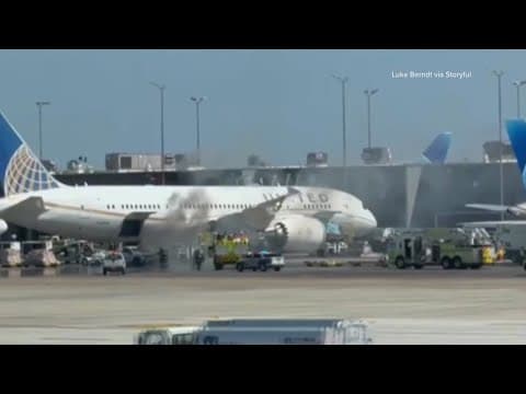 Vehicle catches fire at Dulles Airport