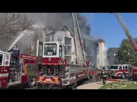 WATCH: Condo building catches fire in Bowie