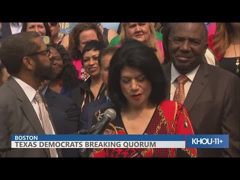 Texas Democrats in Boston speak amid redistricting fight in state Legislature