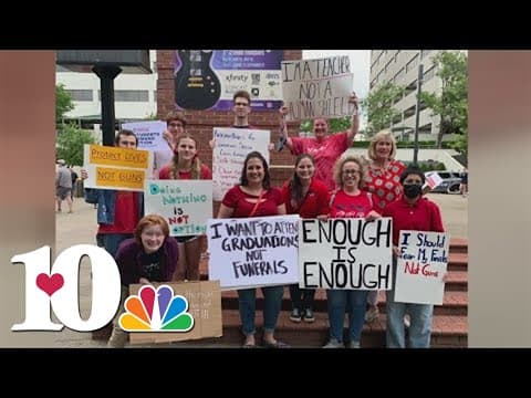 Group rallies in Market Square for gun reform, with high school students leading the effort