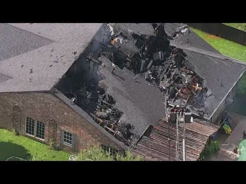 Fire caused by possible lightning strike damages North Texas home