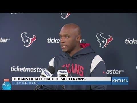 Texans coach DeMeco Ryans addresses the media ahead of AFC divisional round
