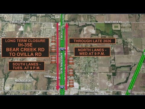 Major I-35E road work begins Tuesday in North Texas: Everything drivers need to know