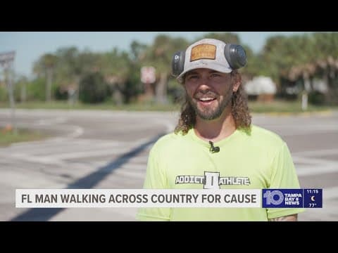 Florida man 'walking across America' to promote mental health awareness