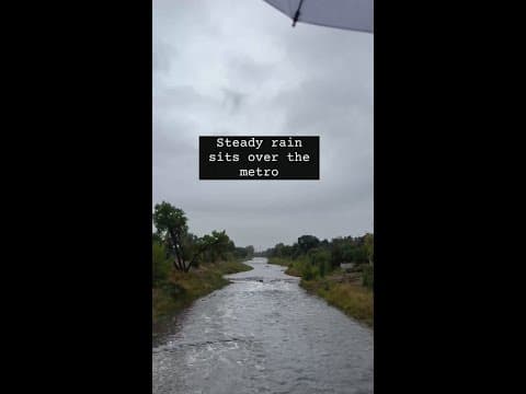 Steady rain sits over the Denver metro area
