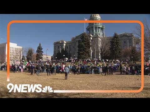 Protestors gather at Colorado capitol to protest Trump administration