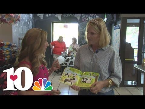 A book that's read during story time at Mayfield Dairy Farm