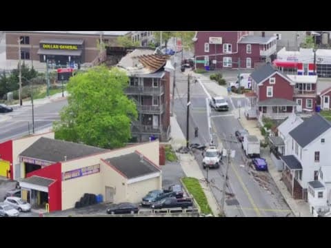 Neighbors in Hagerstown spent Easter Sunday cleaning up from Saturday night storm