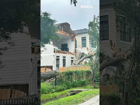 Storm damage across the Houston area #weather #houstontornado #storms #shorts #news
