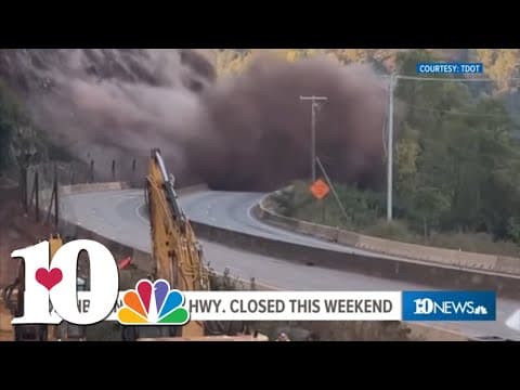 Northbound Alcoa Highway closed this weekend due to blasting and removing rock on a slope next to hi