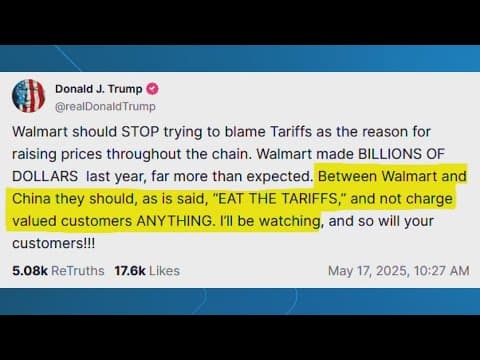President Trump warns Walmart not to raise prices