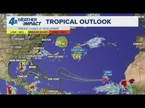 Monday 5 PM Tropical Update: Forecast indicates that TS Erin will become our first hurricane