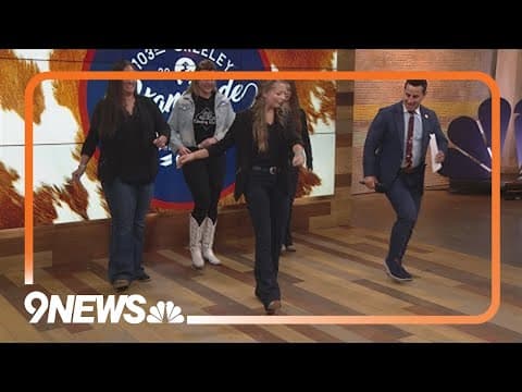 Line dancing lessons for the Greeley Stampede barn dance