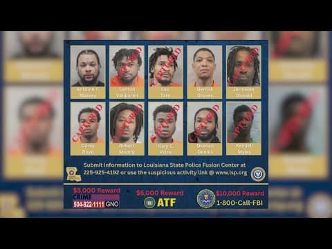 Only 2 inmates left on the run after 10 broke out of jail in New Orleans