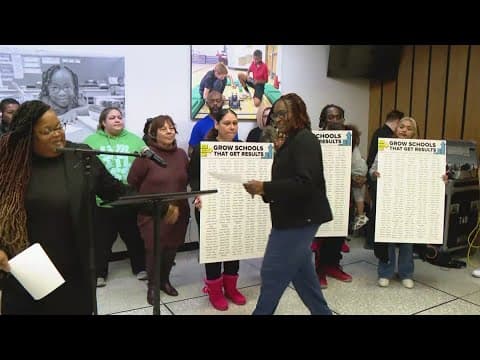 Parents delivering petition to IPS leaders calling for better development of top schools