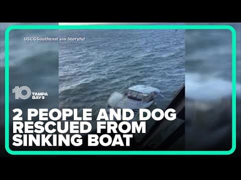 'In good spirits': 2 people, dog rescued from sinking boat off Georgia coast