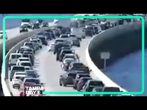 Crash causing traffic to build on Sunshine Skyway Bridge