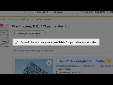 Hotel costs ahead of Inauguration Day