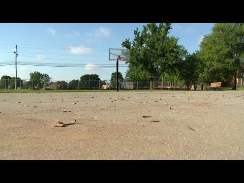 Volunteers help clean up all Indy Parks' basketball courts ahead of WNBA All-Star weekend