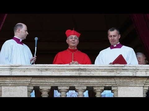 Cardinal announces name of newly elected pope