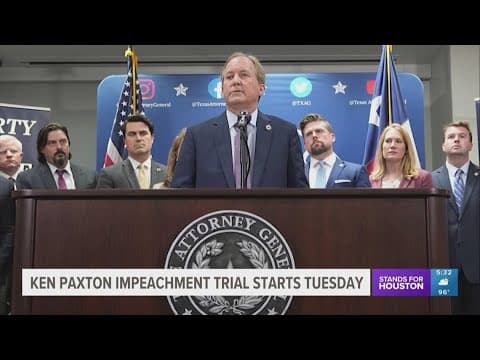Suspended AG Ken Paxton's impeachment trial starts in Senate on Tuesday