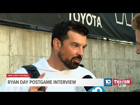 Ohio State head coach Ryan Day discusses victory against Washington
