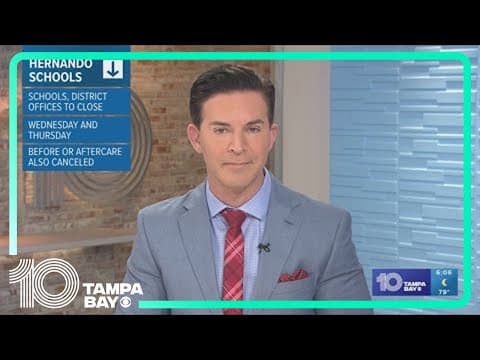 Hernando County schools will close Wednesday and Thursday