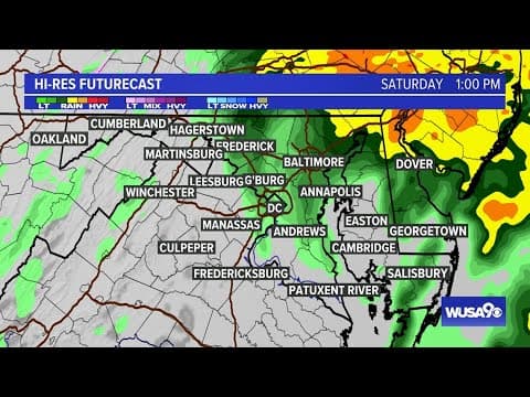 Tracking when the heavy rain will end in the DMV