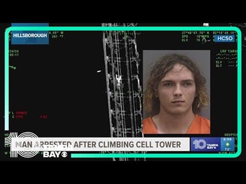 19-year-old arrested after climbing cell phone tower in Hillsborough County