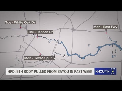HPD: 5th body pulled from bayou in Houston this week