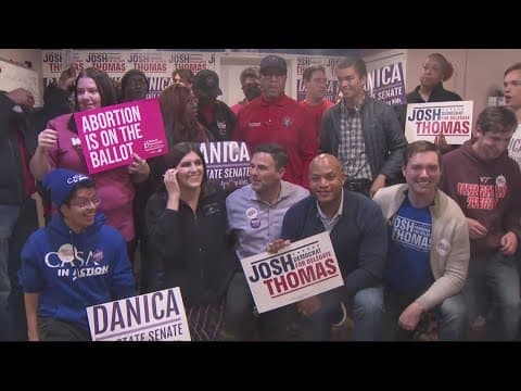 Gov. Wes Moore campaigns for Virginia democrats ahead of Tuesday's election