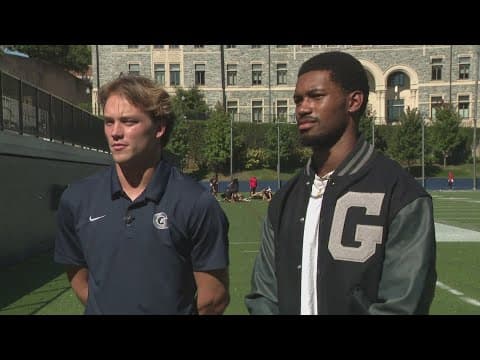 Georgetown football wins on a last-second Hail Mary
