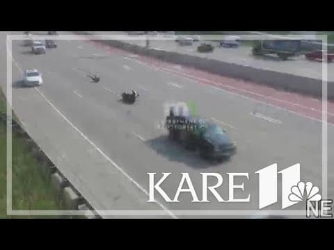 Motorcyclist crashes, spins out on I-35W in Minneapolis