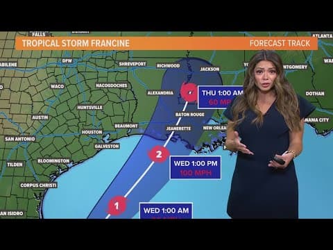 Tracking Tropical Storm Francine: The storm is strengthening as it moves into the Gulf