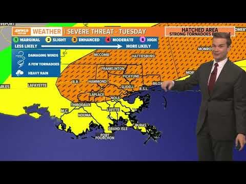 New Orleans Weather: Chance of tornadoes Tuesday
