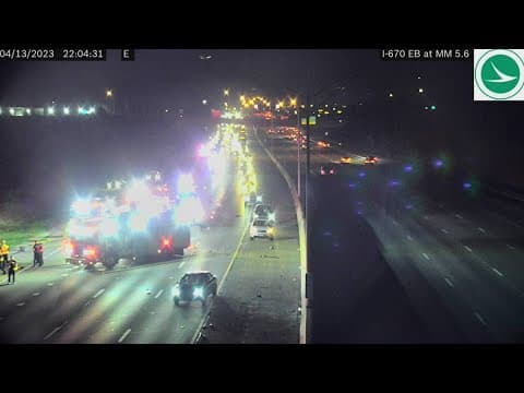 2 injured in 5-vehicle crash on I-670 near Mount Vernon neighborhood