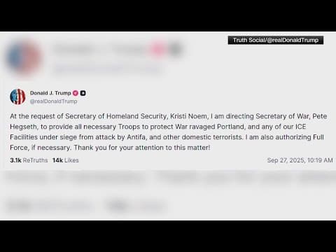 Trump says he will send troops to Portland, Oregon, in latest deployment to US cities