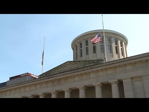 Flags lowered at Ohio Statehouse in honor of 1 million Americans killed by COVID