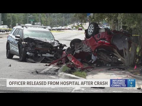 Largo police officer out of hospital, woman still being treated after serious crash