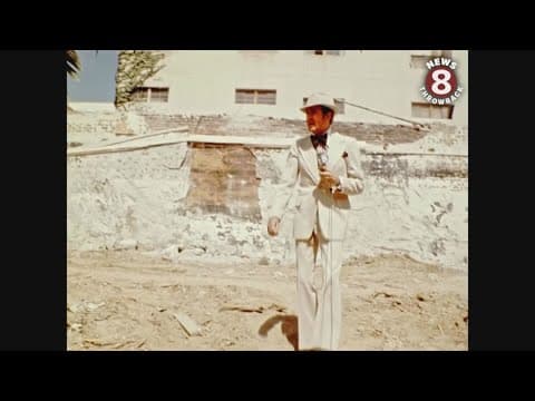 July 1977 Bob Dale in rubble of old KFMB building