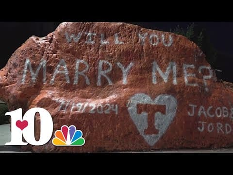 Rocky Top Romance: UT grads get engaged after Big Orange proposal on 'The Rock'