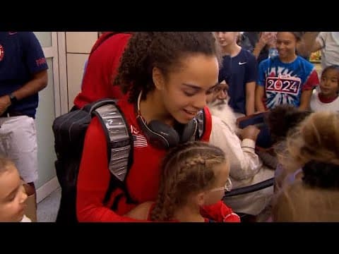 Olympic gold medal gymnast Hezley Rivera returns home to North Texas to adoring young fans