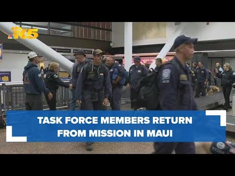 Members of emergency management crew return from Maui
