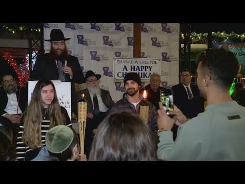 Local Jewish community celebrates Chanukah at Spanish Plaza at the Riverwalk