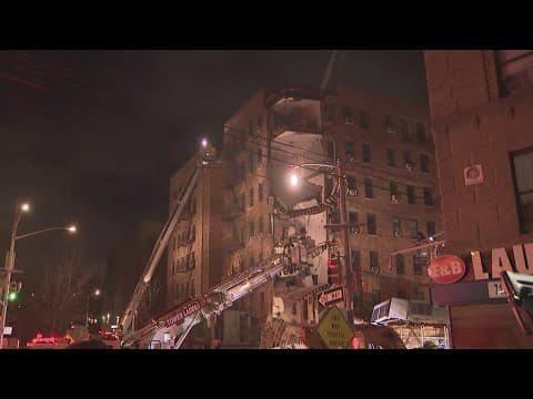 Six-story building partially collapses in New York