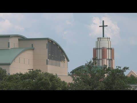 Huge hole ripped into side of church as punishing storm hits Plano hard
