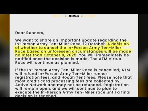 Will the Army 10-miler happen?