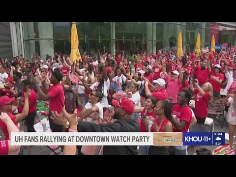 Houston fans celebrate Elite Eight win at watch party
