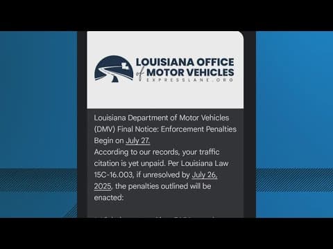 Louisiana OMV warns about text message scam