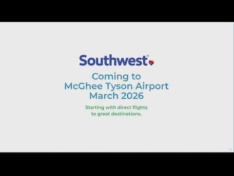 Southwest Airlines coming to McGhee Tyson Airport in 2026